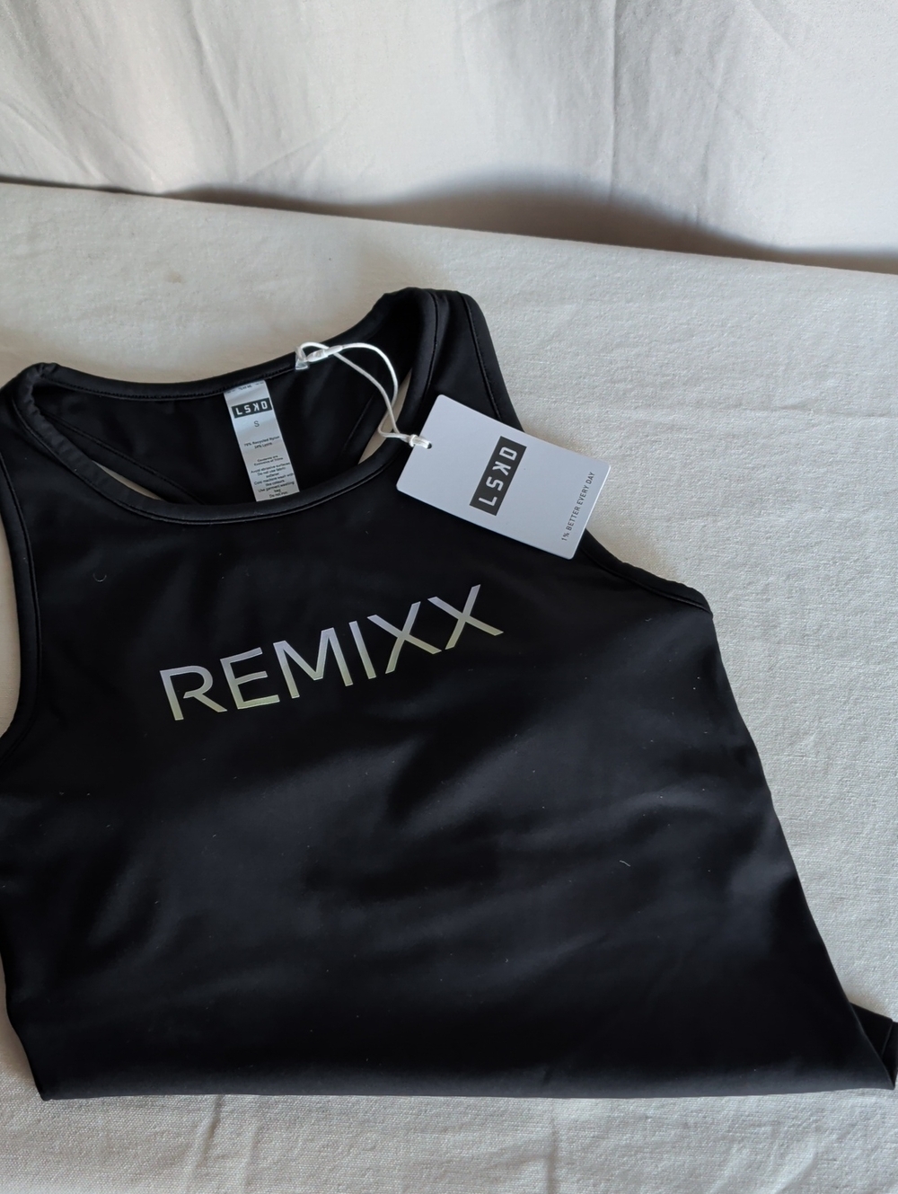 Little Remix Black Performance Tank with Reflective Logo Work Out